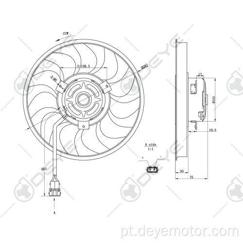 Ventilador de refrigeração do carro para VW TRANSPORTER VW EUROVAN